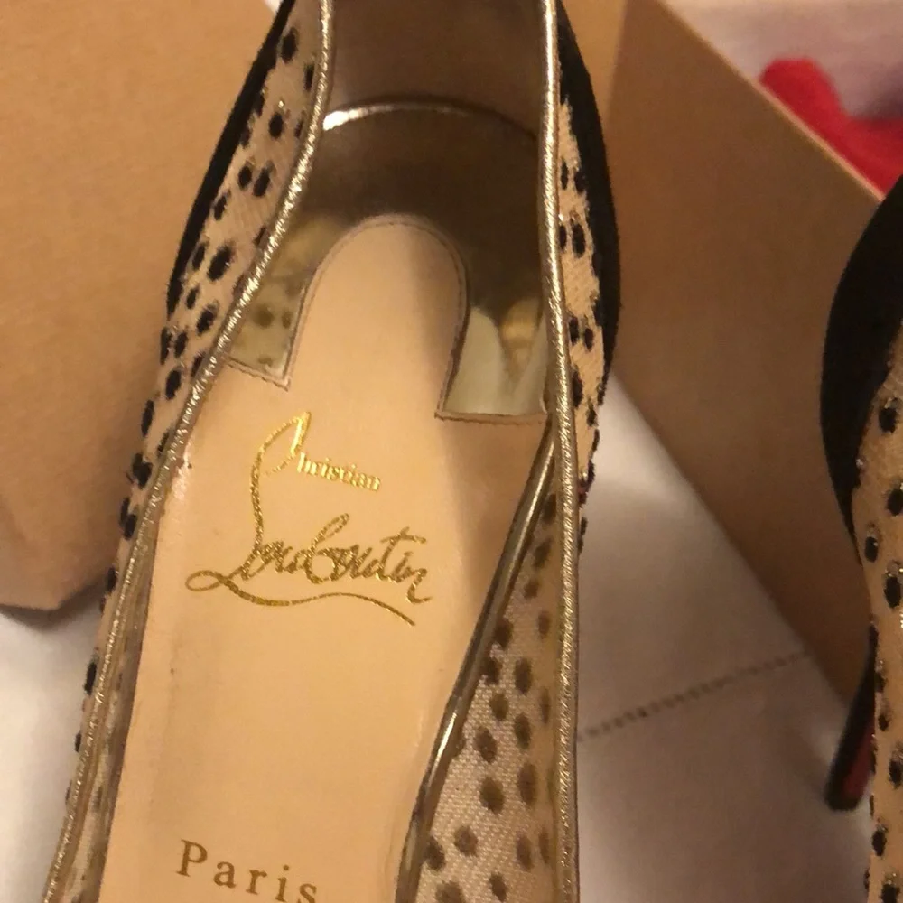 Christian Louboutin black and natural heels - Picture 3 of 8
